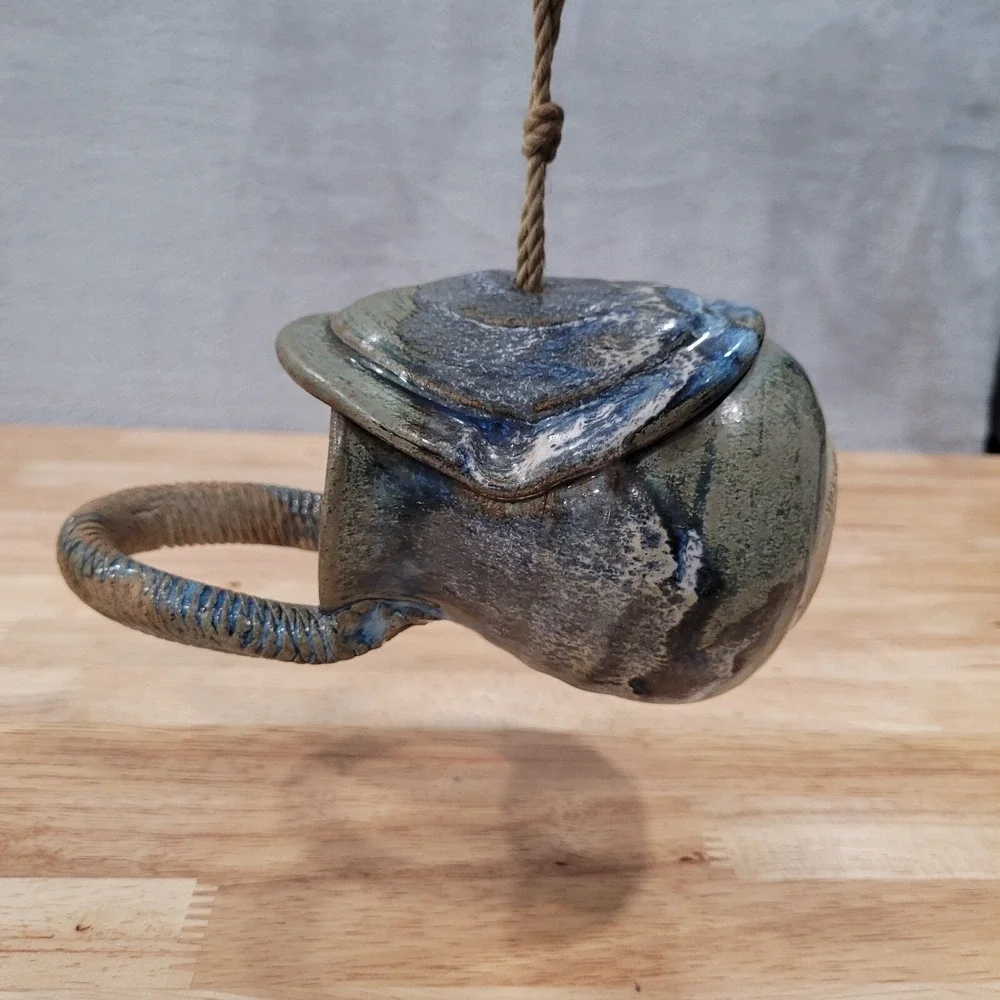 Pottery Bird Feeder or Planter Village Potter Colby Handmade